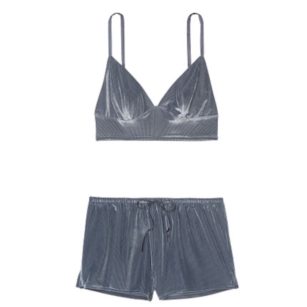 Victoria’s Secret velvet cami and short set pj 🤍